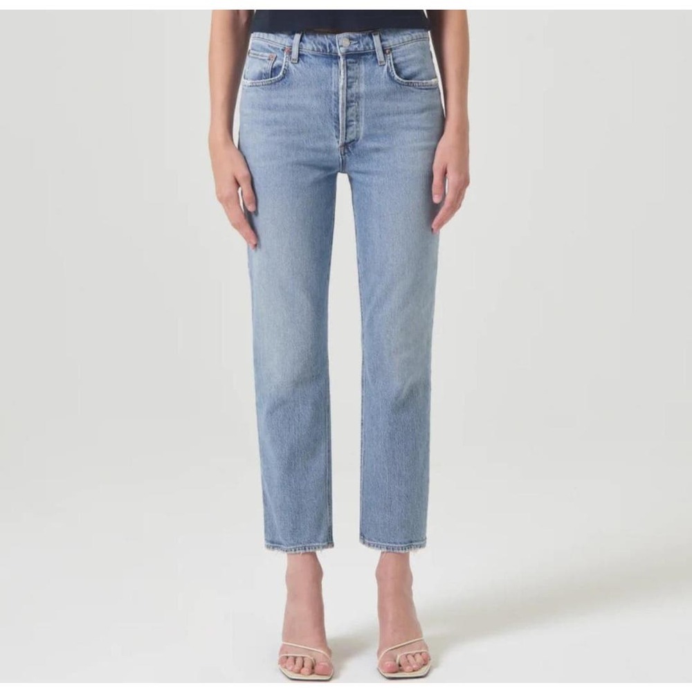 Agolde Riley Crop Light Wash Jeans High-rise Sz W 29